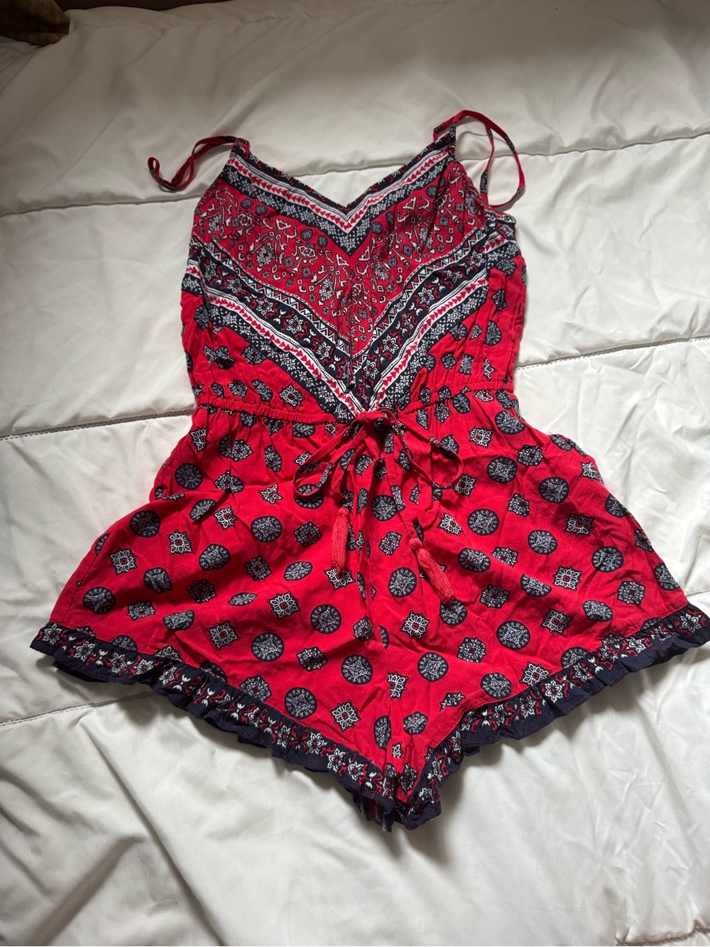 Red Printed Women's Romper 💃🏻✨